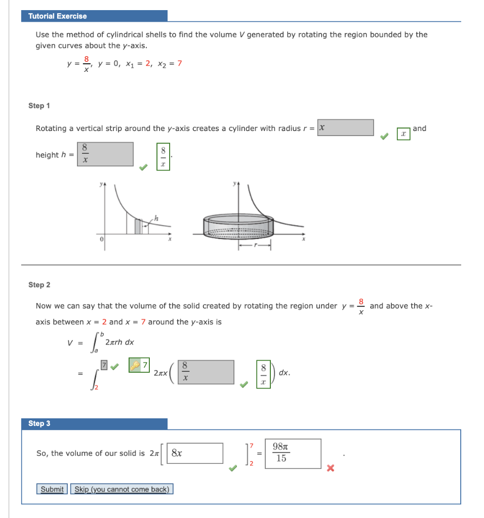 Solved Tutorial Exercise Use the method of cylindrical | Chegg.com