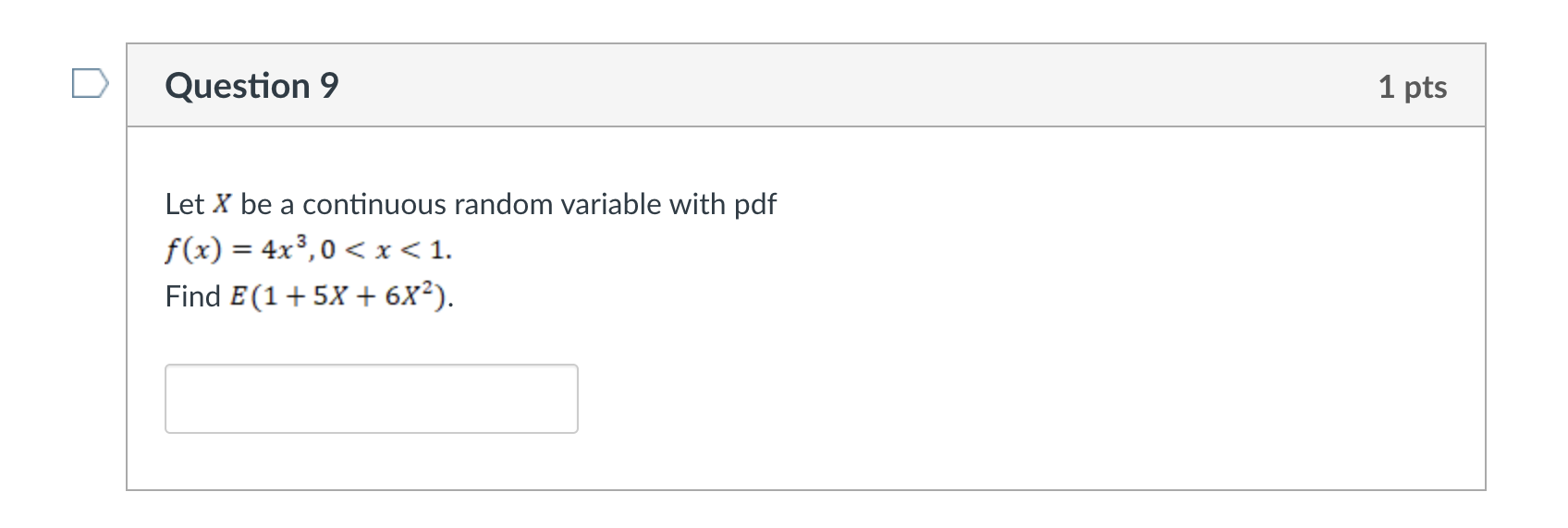 Solved Question 9 1 pts Let X be a continuous random | Chegg.com