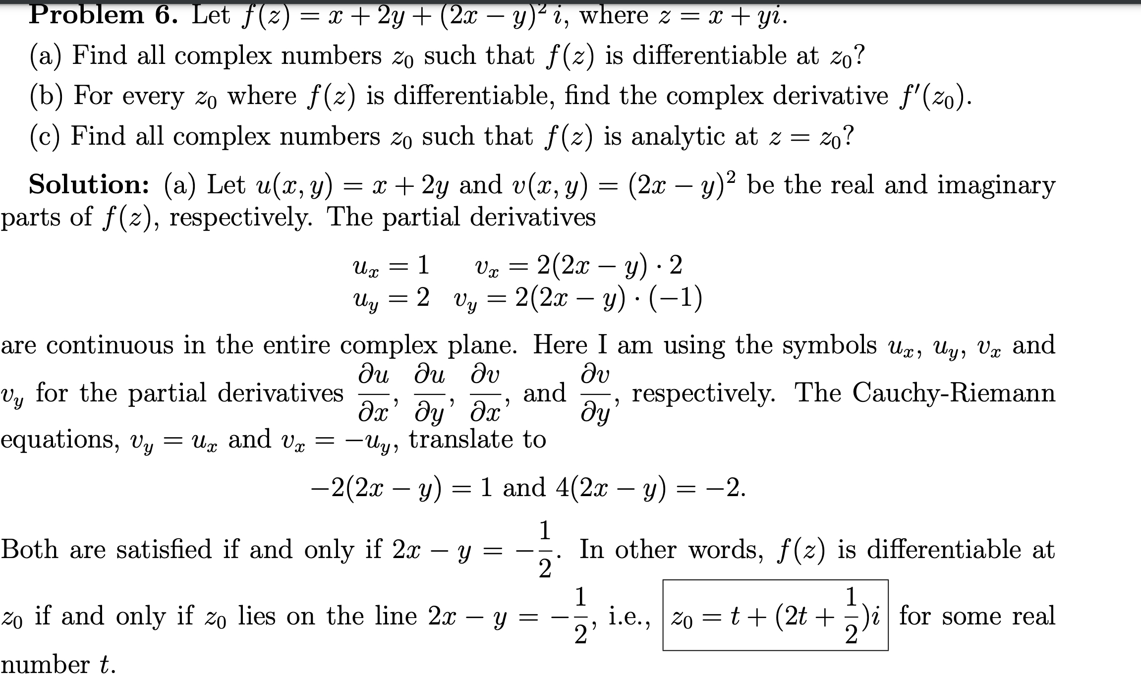 Solved Problem 6 Let F Z X 2y 2x−y 2i Where Z X Yi A