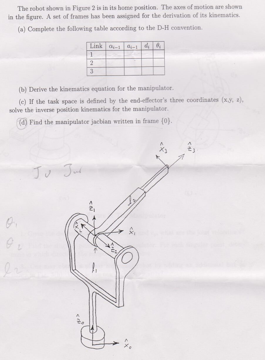 Solved The robot shown in Figure 2 is in its home position. | Chegg.com