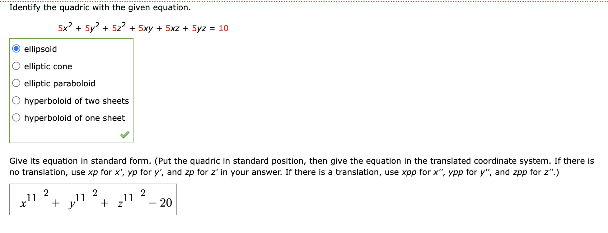 identify-the-quadric-with-the-given-equation-chegg