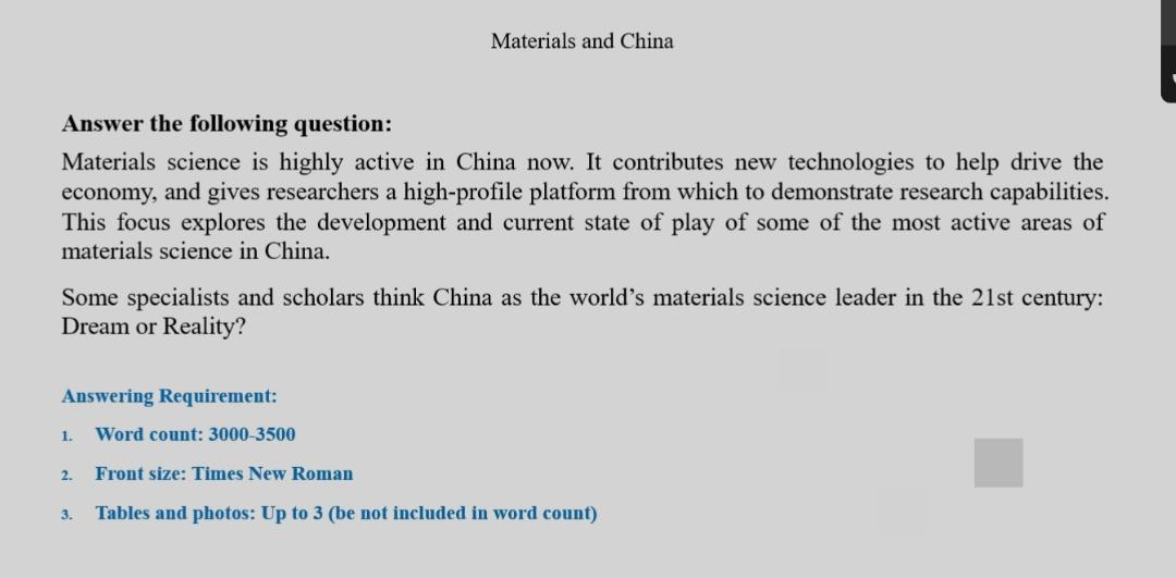 Answer the following question:
Materials science is highly active in China now. It contributes new technologies to help drive