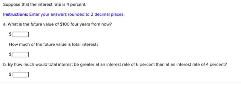 Solved Suppose That The Interest Rate Is 4 Percent Chegg