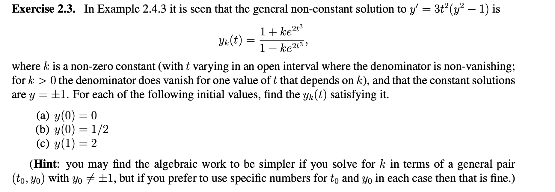 Exercise 2.3. In Example 2.4.3 It Is Seen That The 