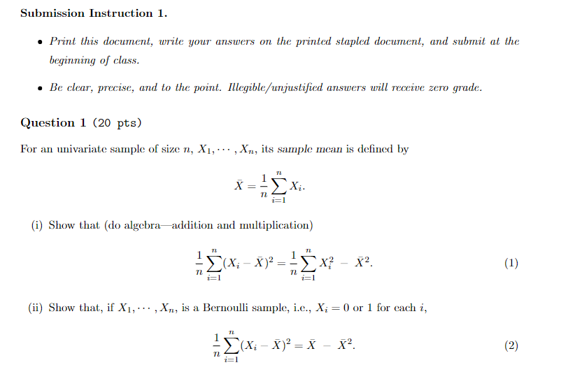 Solved Submission Instruction 1.Print this document, write | Chegg.com