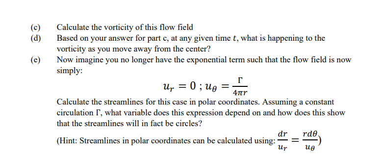 Solved 1. A Lamb-Oseen vortex is a model that can represent | Chegg.com