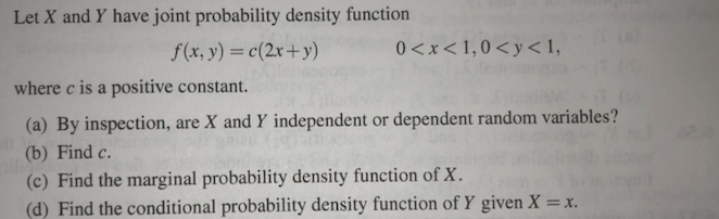 Solved Let X and Y have joint probability density function | Chegg.com