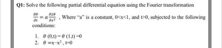 Solved Q1: Solve the following partial differential equation | Chegg.com