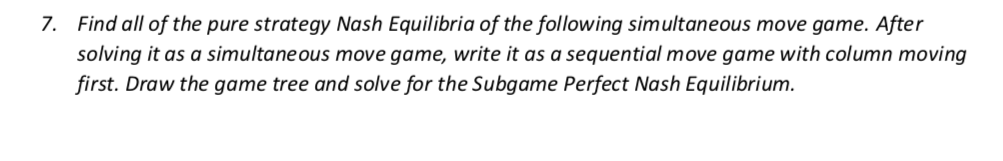 Solved Find all of the pure strategy Nash Equilibria of the | Chegg.com