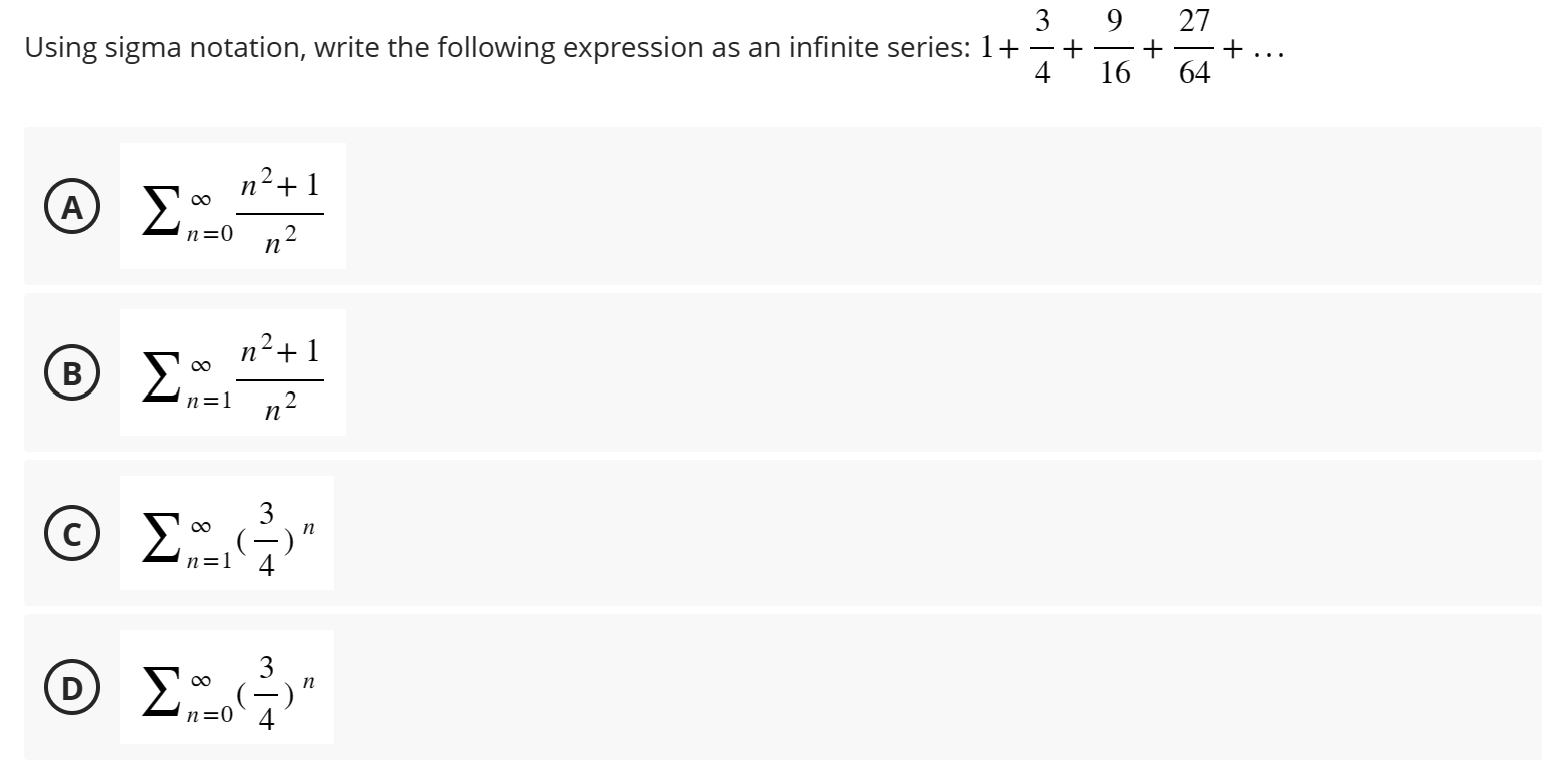 Solved Using sigma notation, write the following expression | Chegg.com