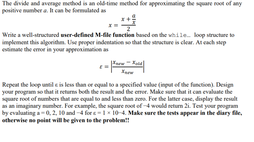Solved The divide and average method is an old-time method | Chegg.com