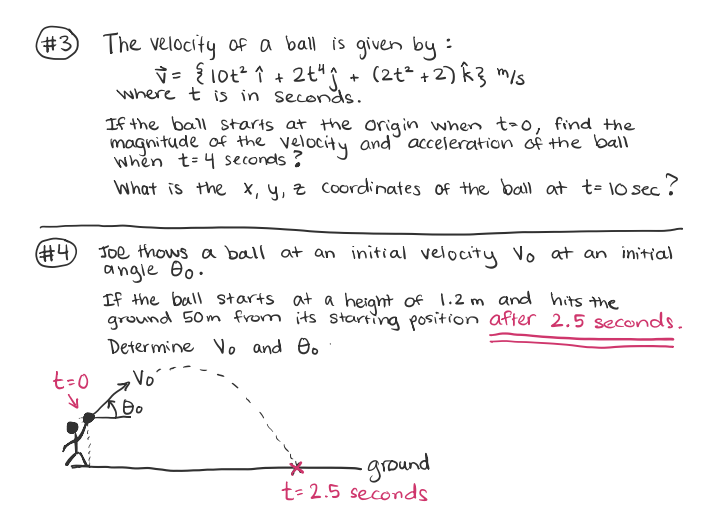 Solved \#3) The velocity of a ball is given by: | Chegg.com