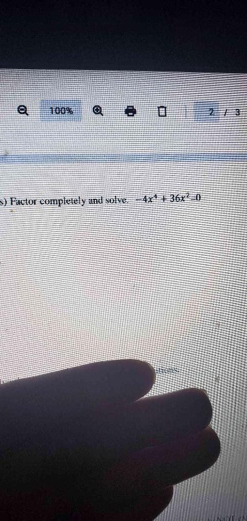 factor x^4   12x^2   36 completely