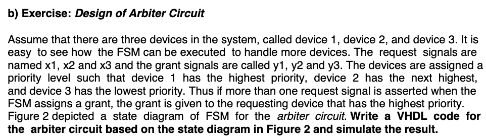 b) Exercise: Design of Arbiter Circuit Assume that | Chegg.com