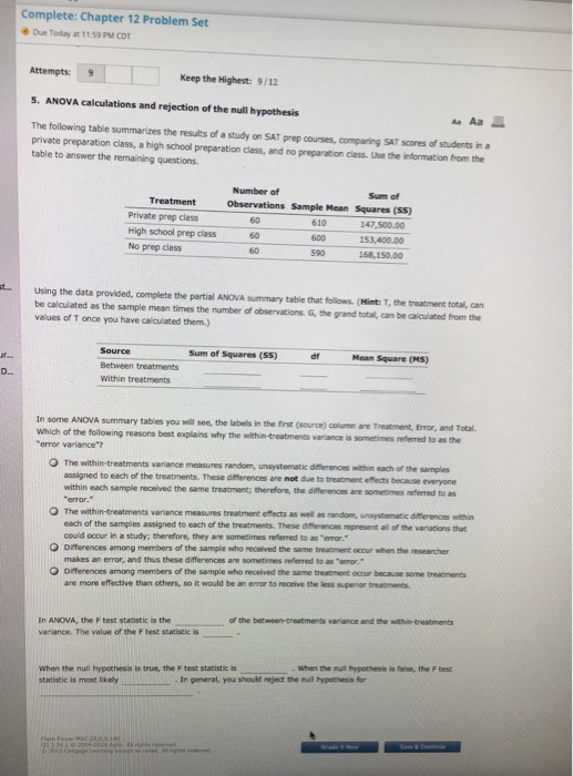 Solved Complete: Chapter 12 Problem Set Due Today at 1159 PM | Chegg.com