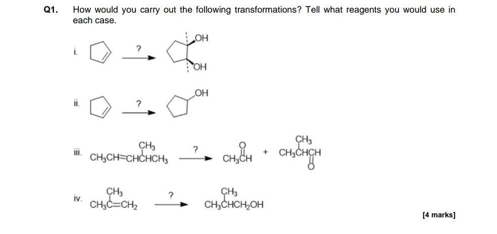 Solved Q1. How would you carry out the following | Chegg.com