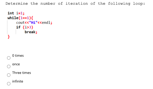 Solved Determine the number of iteration of the following | Chegg.com