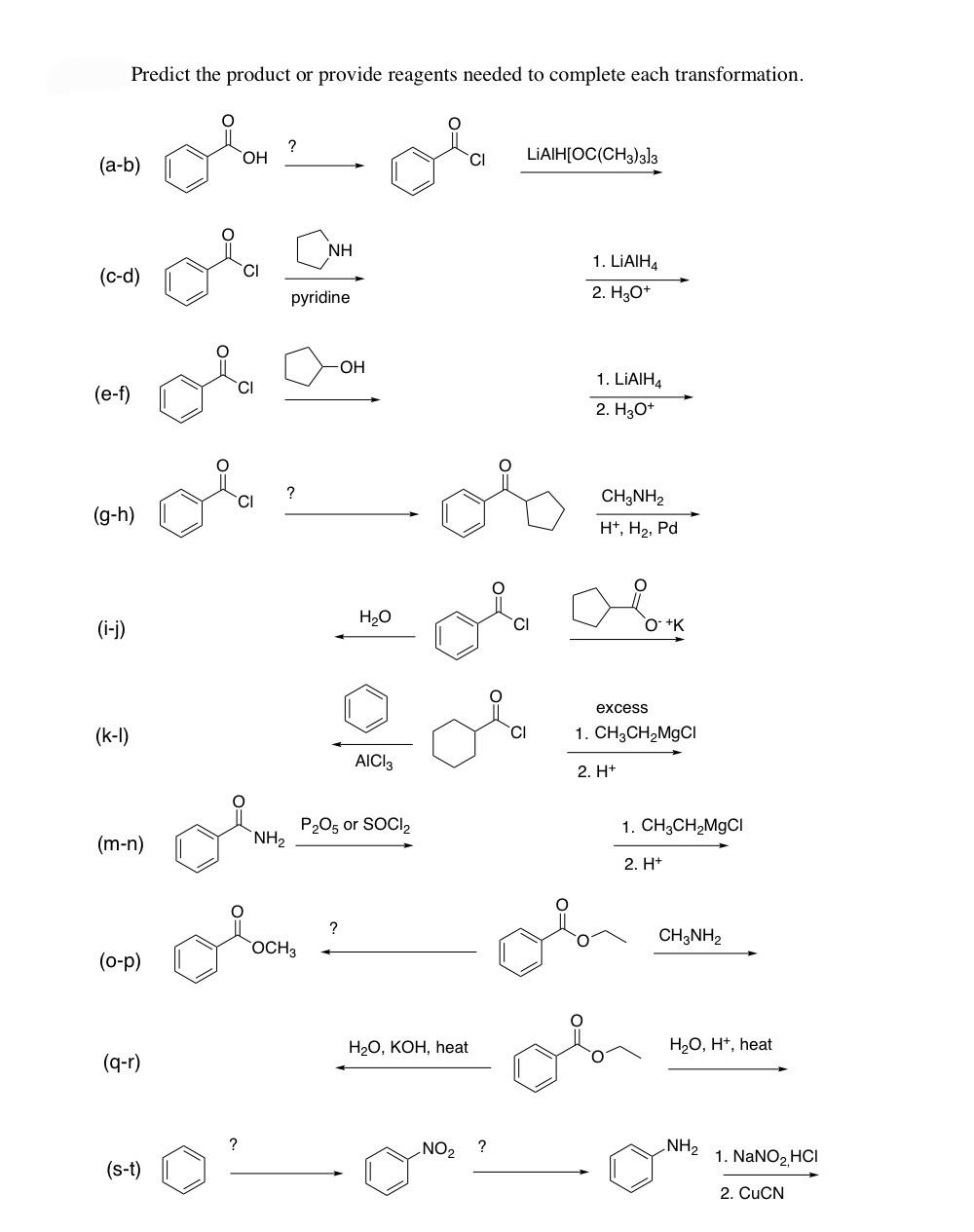 Solved Predict the product or provide reagents needed to | Chegg.com