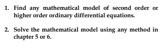 1. Find Any Mathematical Model Of Second Order Or | Chegg.com