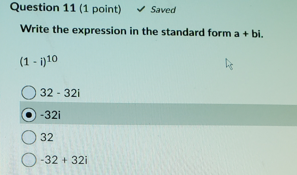 Solved Question 11 (1 point) Saved Write the expression in | Chegg.com