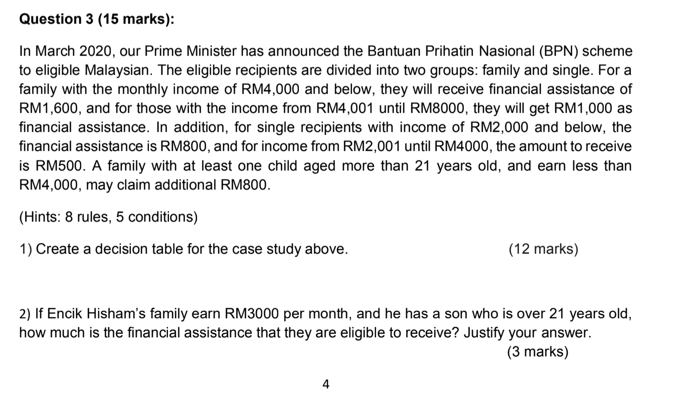 Solved Question 3 15 Marks In March 2020 Our Prime Chegg Com