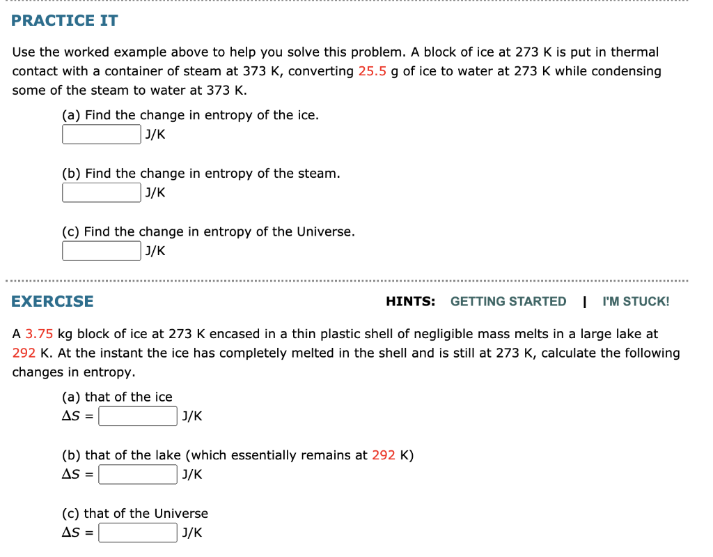 Solved GOAL Calculate the change in entropy for a system and | Chegg.com