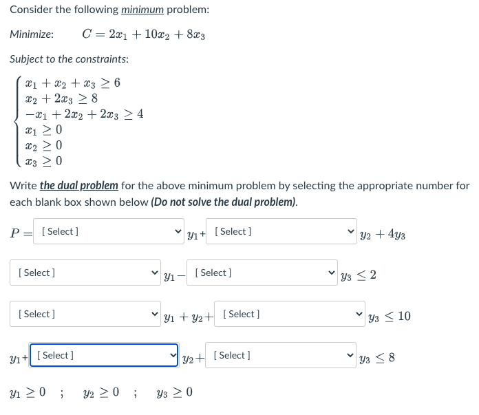 Solved Consider The Following Minimum Problem: Minimize: | Chegg.com