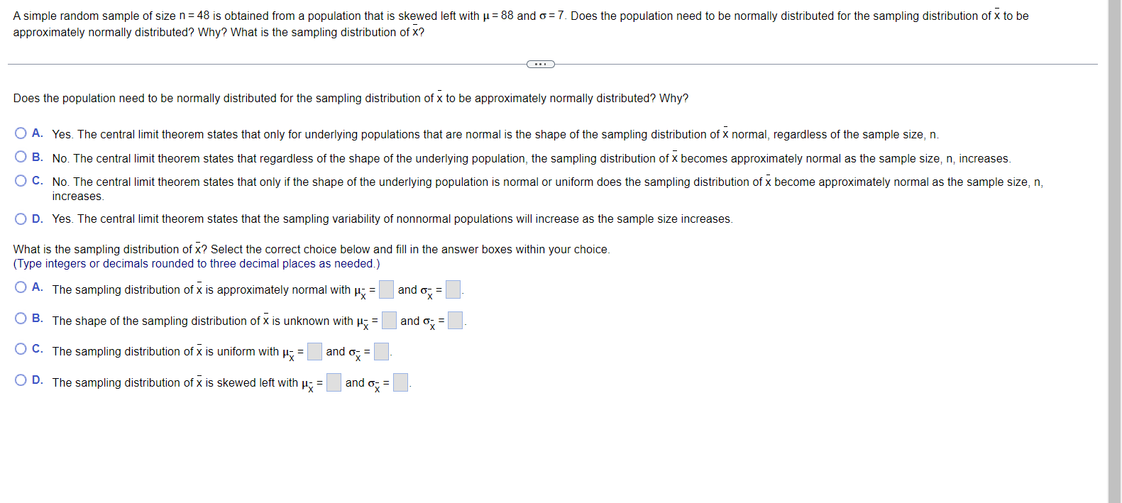 the sampling distribution of sample variances is approximately normally distributed