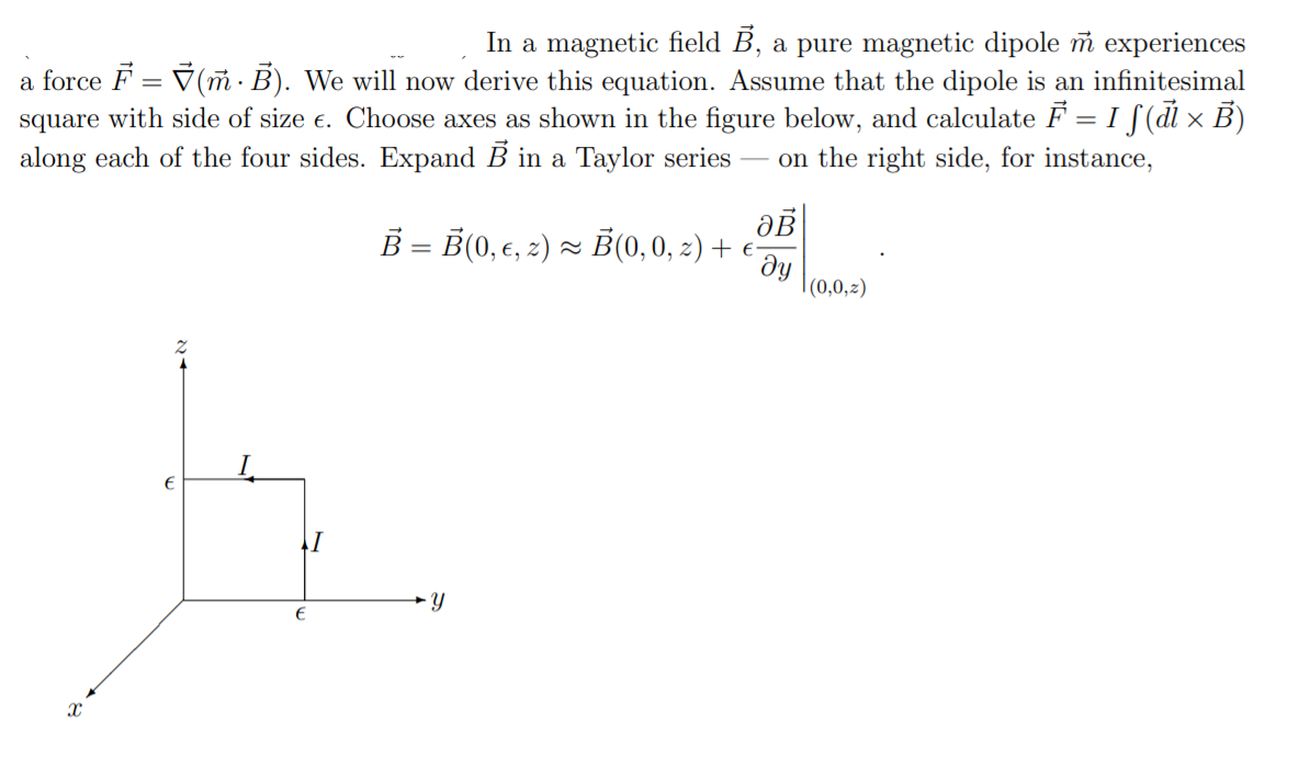 Solved In A Magnetic Field B A Pure Magnetic Dipole N Ex Chegg Com