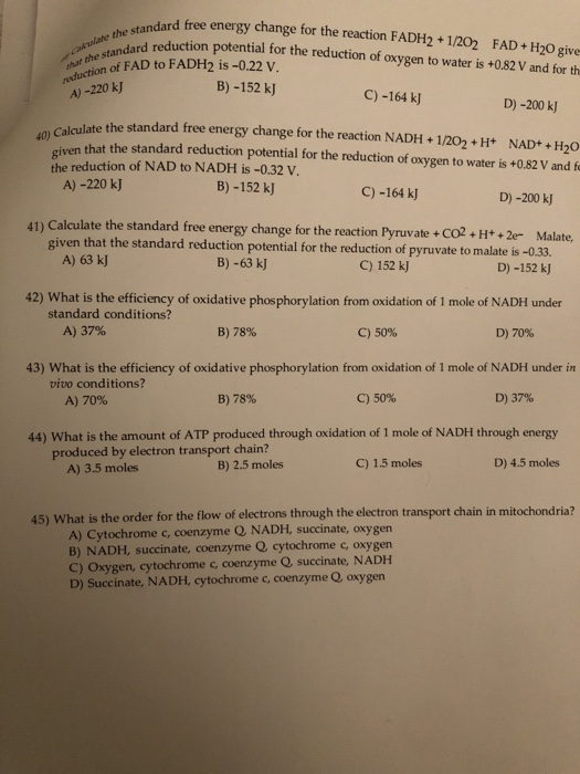 Solved standard free energy change for the reaction P | Chegg.com