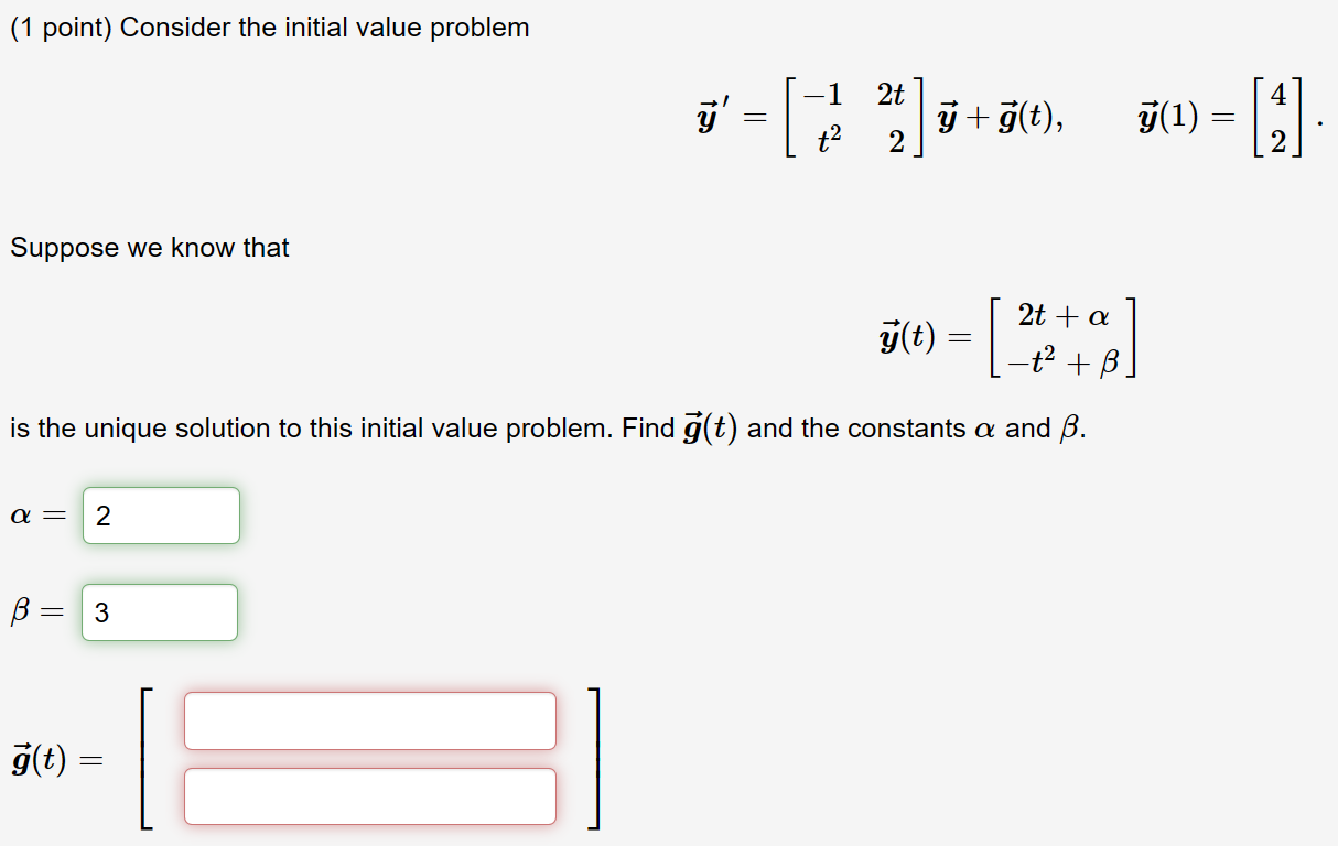 Solved (1 Point) Consider The Initial Value Problem | Chegg.com