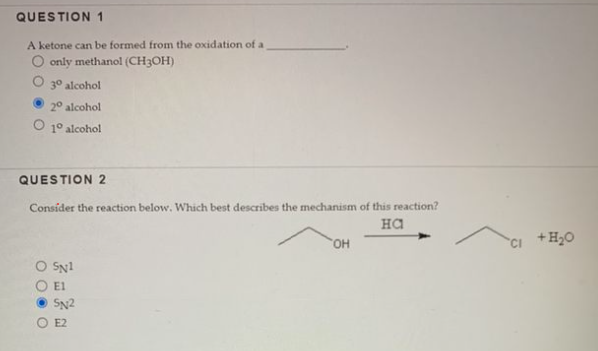 Solved QUESTION 1 A ketone can be formed from the oxidation | Chegg.com