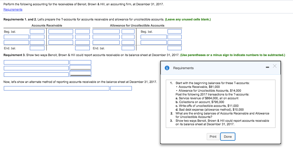 Solved Perform The Following Accounting For The Receivables | Chegg.com