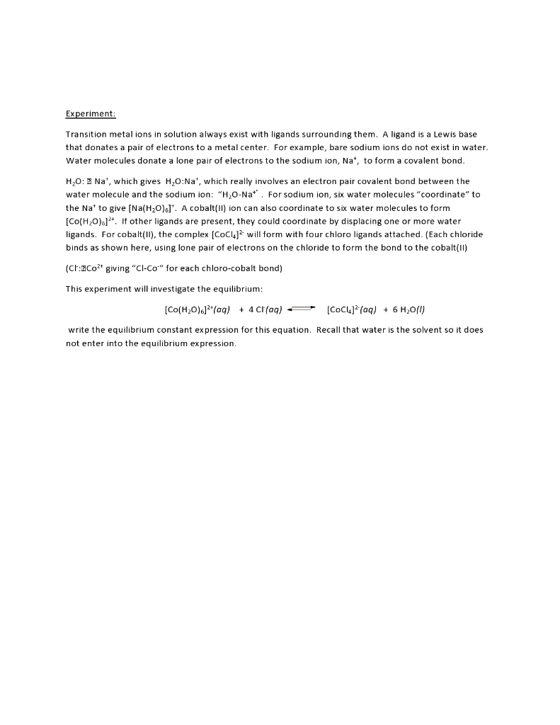 qualitative analysis transition metal experiment