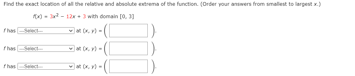 Solved Find the exact location of all the relative and | Chegg.com