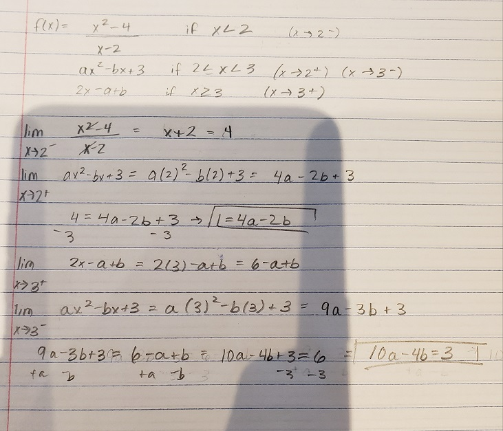 Solved Find The Values Of A And B That Make F Continuous Chegg Com