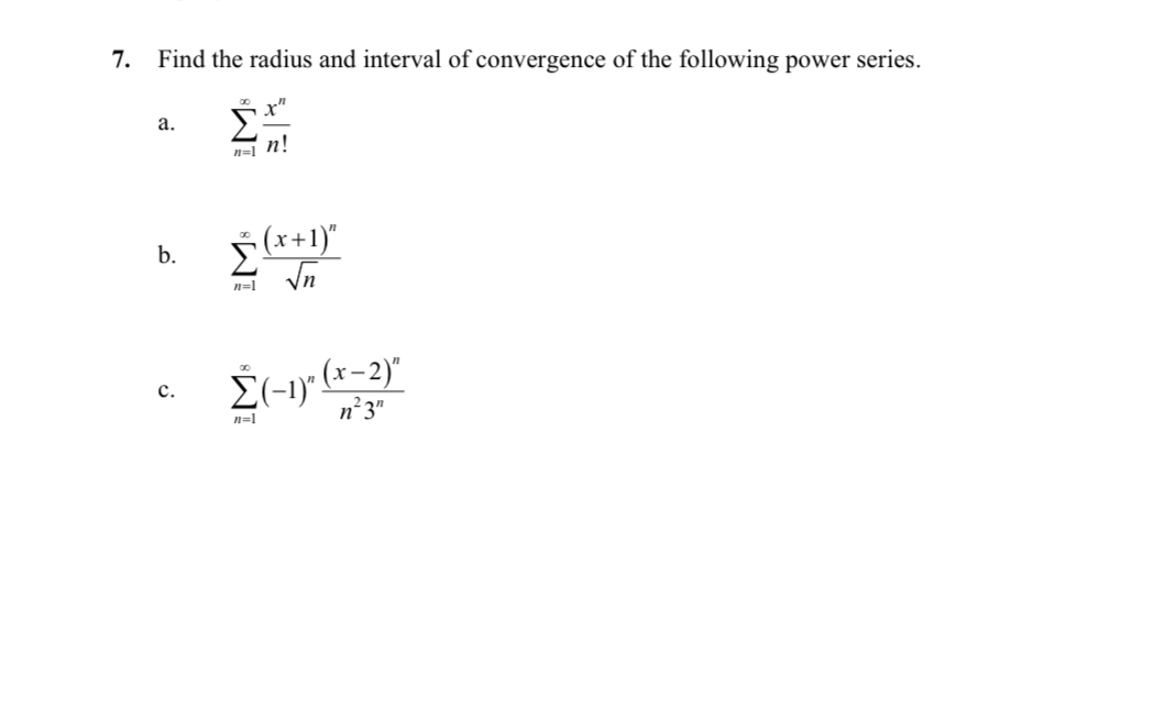 Solved 7 Find The Radius And Interval Of Convergence Of Chegg Com