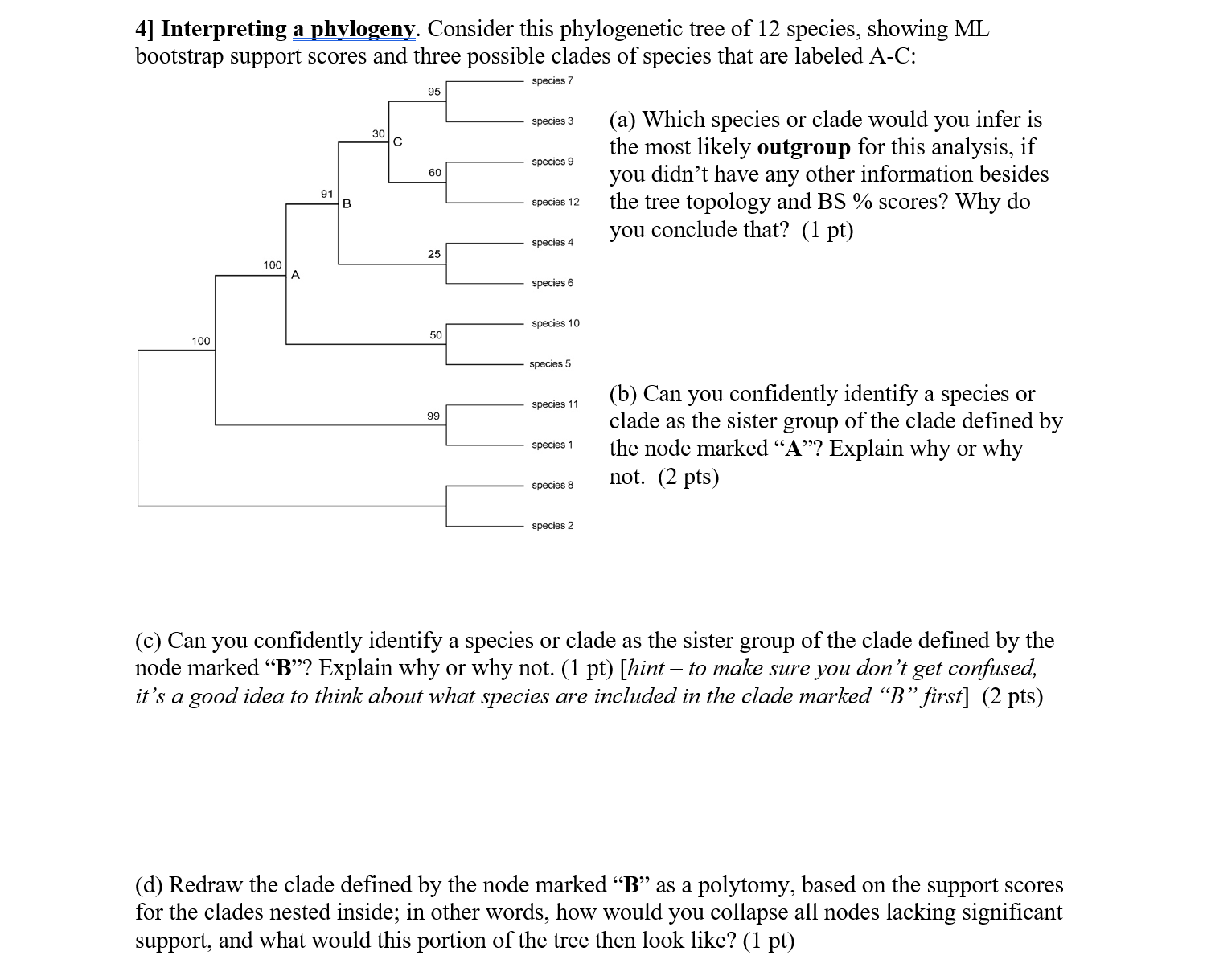 Solved 4] Interpreting A Phylogeny. Consider This | Chegg.com