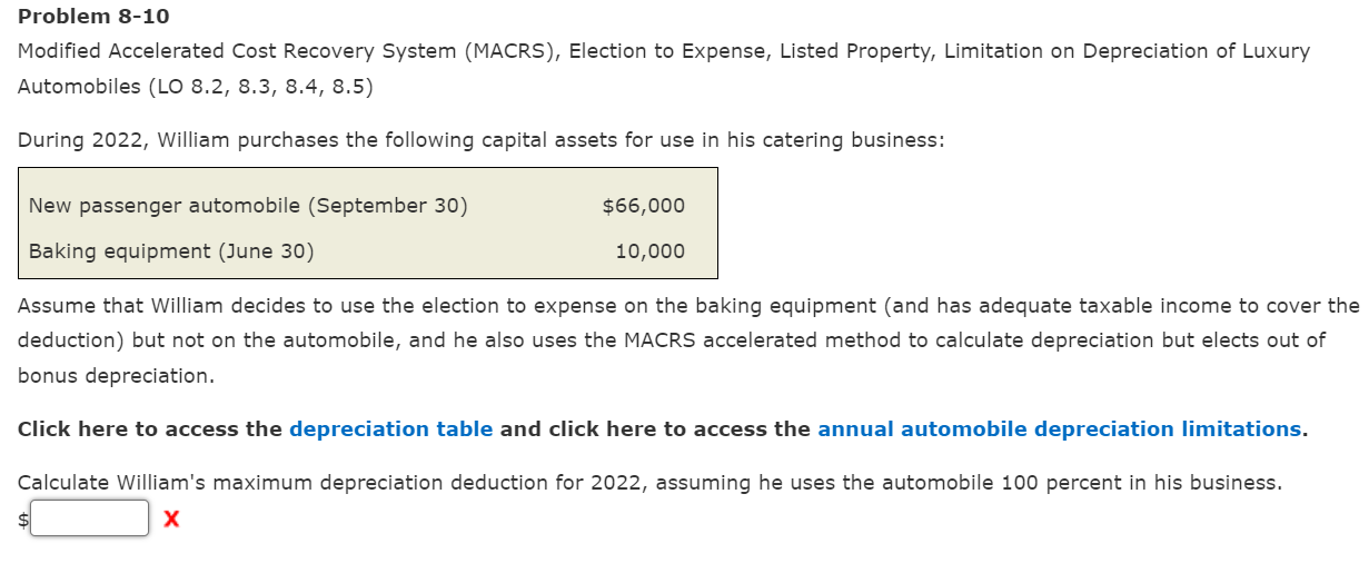 Solved Modified Accelerated Cost Recovery System (MACRS),