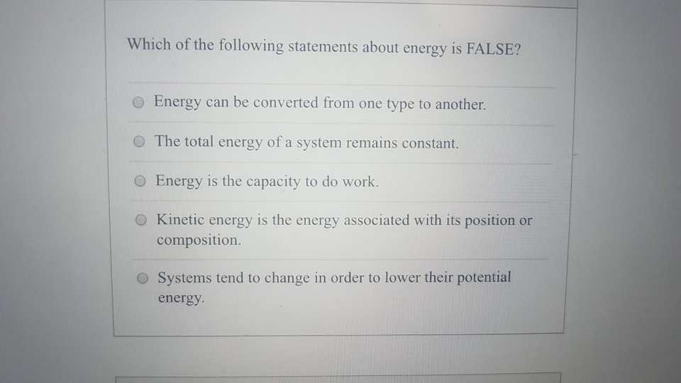which one of the following is not a store of energy