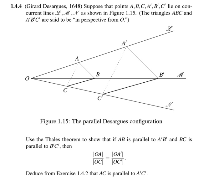 Solved Suppose that points A, B, C, A', C' lie on concurrent | Chegg.com