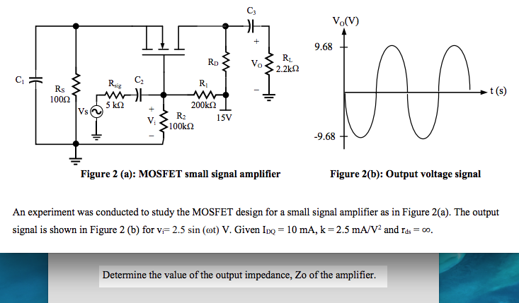 Solved C V V 1 9 68 Rp Z Vo Rl 2 2k C R Reig Cz W Chegg Com