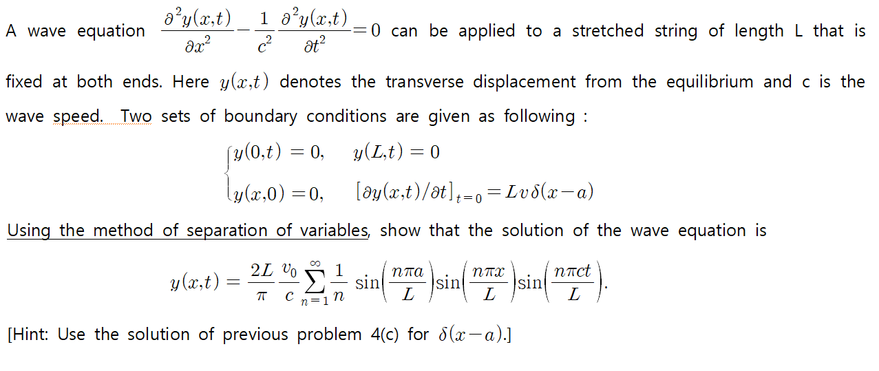 Solved A Wave Equation Oy Oʻy X T I O Y X T 301 0 Ca Chegg Com