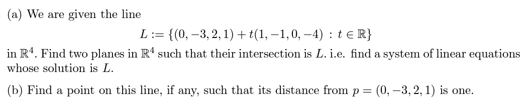 Solved (a) We are given the line | Chegg.com