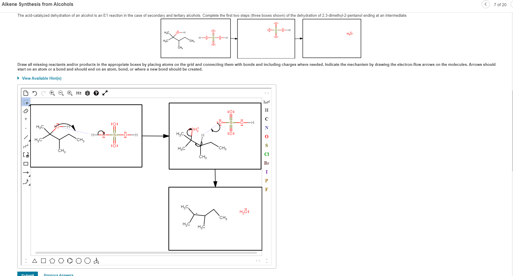 Solved Alkene Synthesis From Alcohols 7 Of 20 The Acidca