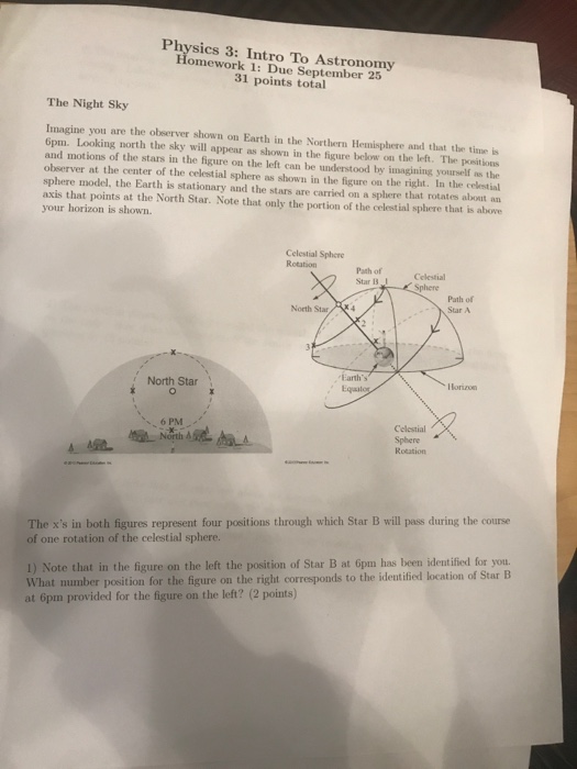 Solved Physics 3: Intro To Astronomy Homework 1: Due | Chegg.com