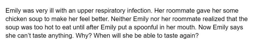 Solved Emily was very ill with an upper respiratory | Chegg.com