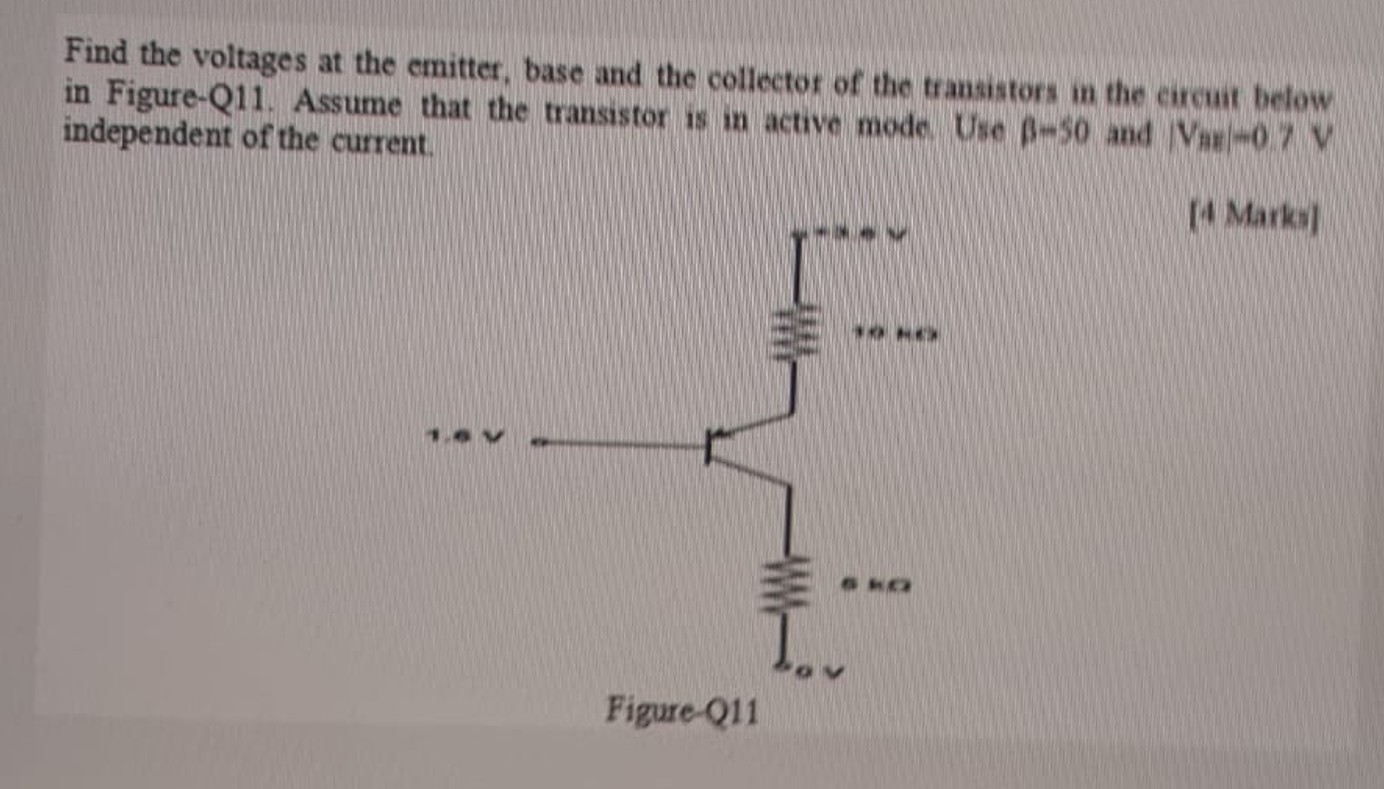 Solved Find the voltages at the emitter, base, and collector