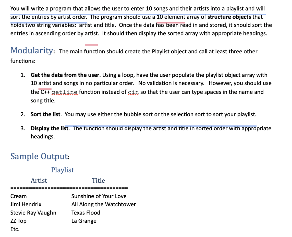 Solved Here is the instructions: Here is my code: The only | Chegg.com