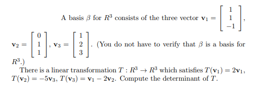 Solved A basis β for R3 consists of the three vector | Chegg.com